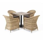 "Каффе" обеденная группа на 4 персоны, стулья соломенные | Интернет магазин мебели и декора LifeDekor