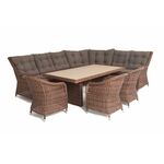"Бергамо" обеденная группа угловая из искусственного ротанга, цвет коричневый | Интернет магазин мебели и декора LifeDekor