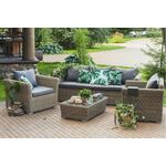 "Капучино" лаунж-зона из искусственного ротанга, цвет соломенный | Интернет магазин мебели и декора LifeDekor