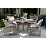 "Айриш" обеденная группа плетеная на 4 персоны, цвет бежевый | Интернет магазин мебели и декора LifeDekor