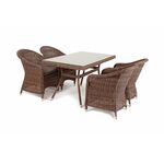 "Латте–140 R" обеденная группа плетеная, цвет коричневый | Интернет магазин мебели и декора LifeDekor