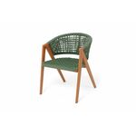 "Амстердам" стул плетеный из роупа, каркас алюминий, роуп зеленый круглый, ткань зеленая | Интернет магазин мебели и декора LifeDekor