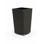 "Капучино" кашпо для цветов плетеное из искусственного ротанга, цвет коричневый | Интернет магазин мебели и декора LifeDekor