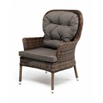 "Алиса" кресло плетеное, цвет коричневый с подушками | Интернет магазин мебели и декора LifeDekor