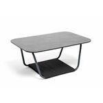 "Гранада" журнальный стол 90х60см из HPL, цвет "серый гранит", каркас темно-серый (RAL7024) муар, роуп темно-серый круглый | Интернет магазин мебели и декора LifeDekor