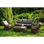 "Гранд Латте" лаунж-зона из искусственного ротанга, цвет коричневый | Интернет магазин мебели и декора LifeDekor