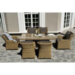 "Неаполь" обеденная группа плетеная из искусственного ротанга, цвет соломенный | Интернет магазин мебели и декора LifeDekor