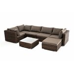 "Лунго" трансформирующаяся лаунж-зона из искусственного ротанга (гиацинт), цвет коричневый | Интернет магазин мебели и декора LifeDekor