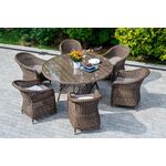 "Эспрессо–150 R" обеденная группа плетеная, цвет коричневый | Интернет магазин мебели и декора LifeDekor