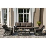 "Гранд Латте" лаунж-зона из искусственного ротанга, цвет графит | Интернет магазин мебели и декора LifeDekor