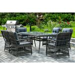 "Цесена" обеденная группа плетеная из искусственного ротанга, цвет графит | Интернет магазин мебели и декора LifeDekor