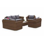 "Капучино Дабл" лаунж-зона из искусственного ротанга, цвет коричневый | Интернет магазин мебели и декора LifeDekor