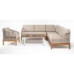 "Канны" модульная угловая лаунж-зона из роупа (веревки), цвет темно-серый | Интернет магазин мебели и декора LifeDekor