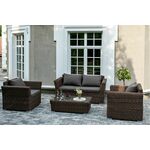 "Капучино Сингл" лаунж-зона из искусственного ротанга, цвет коричневый | Интернет магазин мебели и декора LifeDekor