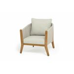 "Сидней" кресло плетеное из роупа, основание тик, каркас алюминий бежевый, роуп бежевый, ткань бежевая | Интернет магазин мебели и декора LifeDekor