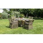 "Доппио" обеденная группа плетеная, цвет соломенный | Интернет магазин мебели и декора LifeDekor