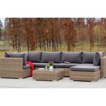 "Лунго" трансформирующаяся лаунж-зона из искусственного ротанга, цвет соломенный | Интернет магазин мебели и декора LifeDekor