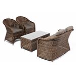 "Равенна" лаунж-зона из искусственного ротанга, цвет коричневый | Интернет магазин мебели и декора LifeDekor