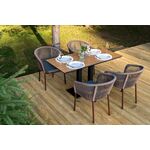 "Каффе Дабл" обеденная группа на 4 персоны, цвет "дуб" | Интернет магазин мебели и декора LifeDekor