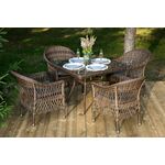 "Сицилия" обеденная группа плетеная, цвет коричневый | Интернет магазин мебели и декора LifeDekor