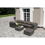 "Лунго" трансформирующаяся лаунж-зона из искусственного ротанга, цвет графит | Интернет магазин мебели и декора LifeDekor