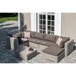 "Лунго" трансформирующаяся лаунж-зона из искусственного ротанга, цвет бежевый | Интернет магазин мебели и декора LifeDekor