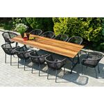 "Куба" обеденная группа на 10 персон, стол HPL "дуб", круглый роуп | Интернет магазин мебели и декора LifeDekor