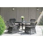 "Айриш" обеденная группа плетеная на 4 персоны, цвет графит | Интернет магазин мебели и декора LifeDekor