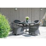 "Фредо" обеденная группа плетеная, цвет графит | Интернет магазин мебели и декора LifeDekor