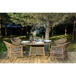 "Эспрессо–150 S" обеденная группа плетеная, цвет коричневый | Интернет магазин мебели и декора LifeDekor