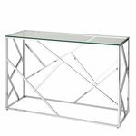Консольный столик ELSA прозрачное стекло 120*40, каркас хром | Интернет магазин мебели и декора LifeDekor