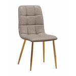 Стул LUCAS экокожа кэмел, каркас круглый золото | Интернет магазин мебели и декора LifeDekor