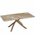 Журнальный столик SENAFE керамика 110*55*45, каркас бронза | Интернет магазин мебели и декора LifeDekor