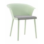 Стул пластиковый MALTA салатовый с подушкой гусиные лапки | Интернет магазин мебели и декора LifeDekor