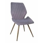 Стул OSTIN 180 велюр серый, каркас круглый бронза | Интернет магазин мебели и декора LifeDekor