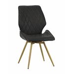 Стул OSTIN 180 экокожа антрацит, каркас круглый шампань | Интернет магазин мебели и декора LifeDekor