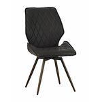 Стул OSTIN 180 экокожа серый, каркас круглый бронза | Интернет магазин мебели и декора LifeDekor