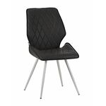 Стул OSTIN экокожа антрацит, каркас круглый белый | Интернет магазин мебели и декора LifeDekor