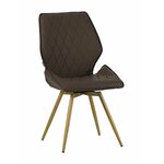 Стул OSTIN 360 экокожа бежевый, каркас круглый бронза | Интернет магазин мебели и декора LifeDekor