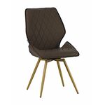 Стул OSTIN 180 экокожа темно-бежевый, каркас круглый бронза | Интернет магазин мебели и декора LifeDekor