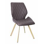 Стул OSTIN экокожа шоколад, каркас квадрат шампань | Интернет магазин мебели и декора LifeDekor