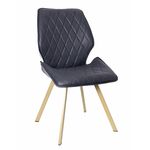 Стул OSTIN 180 экокожа черный, каркас квадрат шампань | Интернет магазин мебели и декора LifeDekor