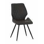 Стул OSTIN 180 экокожа антрацит, каркас круглый черный | Интернет магазин мебели и декора LifeDekor