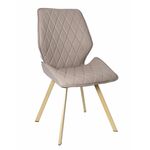 Стул OSTIN экокожа бежевый, каркас квадрат шампань | Интернет магазин мебели и декора LifeDekor