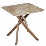 Кофейный столик SENAFE керамика 55*55*55, каркас бронза | Интернет магазин мебели и декора LifeDekor