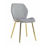 Стул MOLLY велюр серо-голубой, каркас золото | Интернет магазин мебели и декора LifeDekor