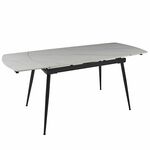 Стол керамический TEXAS  WHITE MARBLE MATT 120, каркас черный | Интернет магазин мебели и декора LifeDekor