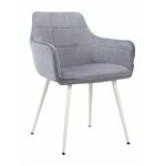 Стул STELLA велюр серо-голубой, каркас белый | Интернет магазин мебели и декора LifeDekor