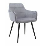 Стул STELLA велюр серо-голубой, каркас черный | Интернет магазин мебели и декора LifeDekor