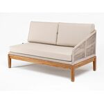 "Канны" левый модуль плетеный из роупа, основание дуб, роуп бежевый круглый, ткань бежевая 15052 | Интернет магазин мебели и декора LifeDekor